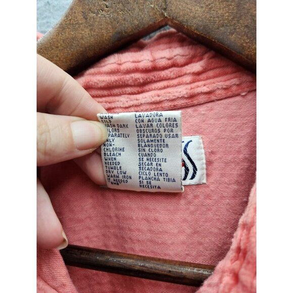 Vintage Bill Blass Womens Large Pink Corduroy Button-Up Shirt - Picture 3 of 4